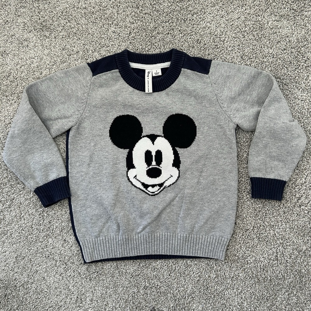 Janie & Jack Disney Mickey Mouse 100% Cotton Sweater Size 3 Toddler‎ Disney EUC